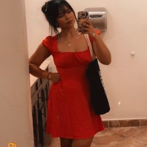 Polka Dot shirt puff sleeved dress